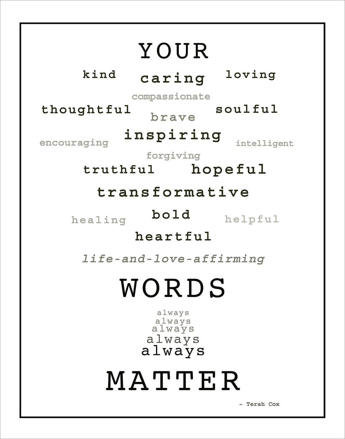 WORDS MATTER WALL POSTER - Your Words Matter
